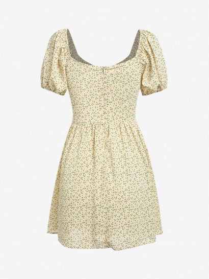 Puff Sleeve Ditsy Floral Milkmaid Dress - Image 2