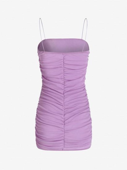 Mesh Overlay Ruched Bungee Strap Mini Dress - Image 2