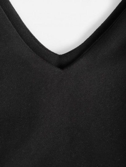 Long Sleeve Double V Slinky Mini Dress - Image 3