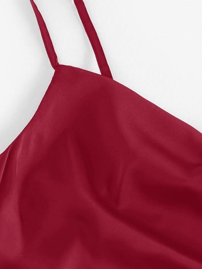 Satin Cinched Cowl Front Mini Dress - Image 3