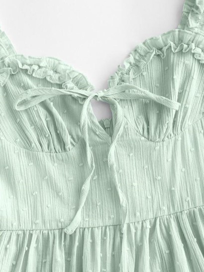 Swiss Dot Frilled Tie Pep Hem Dress - Image 3