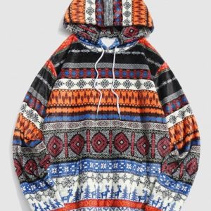 Tribal Pattern Fluffy Christmas Hoodie