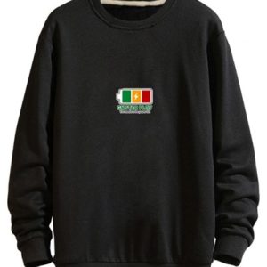 Full Battery Graphic Drop Shoulder Casual Sweatshirt
