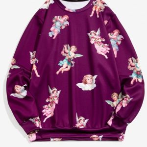Vintage Angel Print Renaissance Art Sweatshirt