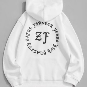 Fleece Lined Letter Graphic Hoodie