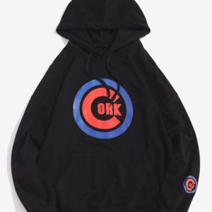 Letter Graphic Printed Kangaroo Pocket Hoodie