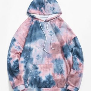 Tie Dye Pullover Fleece Drawstring Hoodie