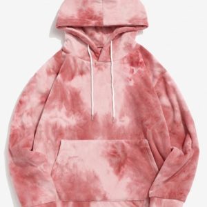Tie Dye Kangaroo Pocket Fleece Fluffy Hoodie