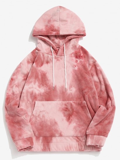 Tie Dye Kangaroo Pocket Fleece Fluffy Hoodie