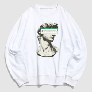Streetwear Crewneck Sculpture Graphic Print Vintage Sweatshirt