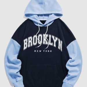 BROOKLYN NEW YORK Fleece Colorblock Hoodie