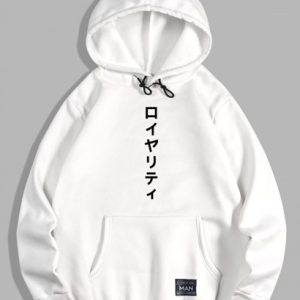 Kanji Print Japanese Oriental Fleece Hoodie