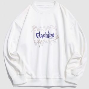 Flashing Letter Line Graphic Drop Shoulder Sweatshirt