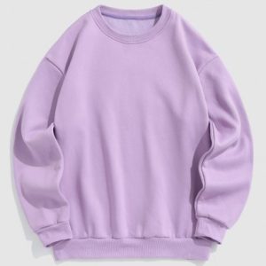 Fleece Lining Solid Color Essentials Pullover Sweatshirt