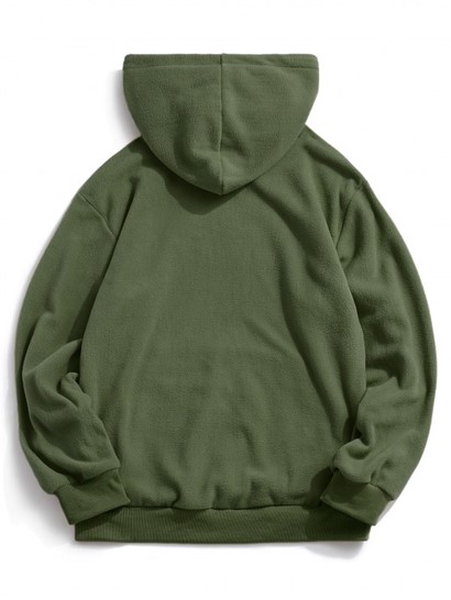 Letter Vintage Graphic Embroidered Fleece Mask Hoodie With Thermal Fleece Lined Jogger Pants Set - Image 3