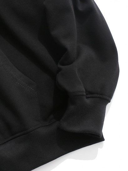 Slogan Print Drop Shoulder Essentials Hoodie - Image 4