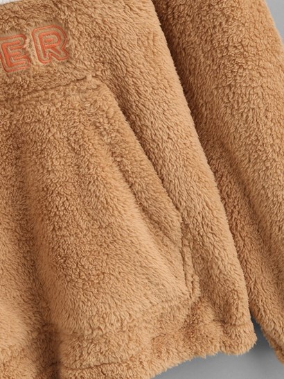 Fluffy Colorblock Two Tone Dreamer Drop Shoulder Quarter Zip Sweatshirt - Image 4